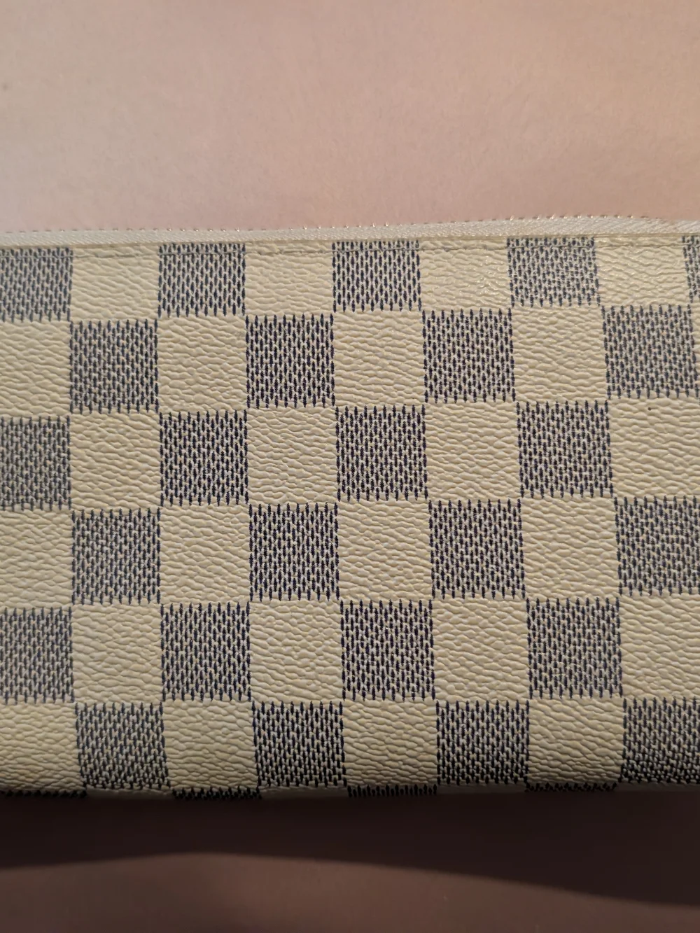 Louis Vuitton Beige and Gray Checkered Wallet Authentic New
